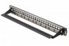 Digitus Panel krosowy (patch panel) modularny 19 cali 24 porty pod moduły keystone, 1U, ekranowany, prowadnica kabli, wymienne pola opisowe Czarny